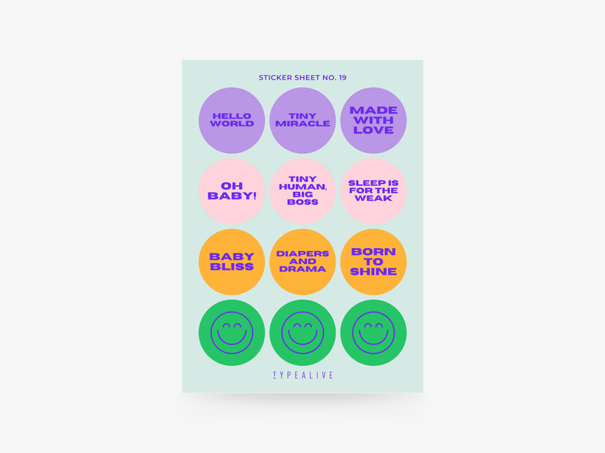 Sticker sheet No. 19 "for birth"