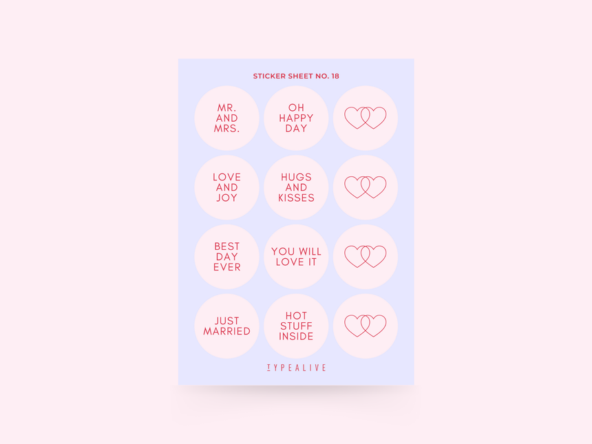 Sticker sheet No. 18 "for the wedding"