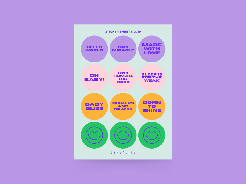 Sticker sheet No. 19 "for birth"