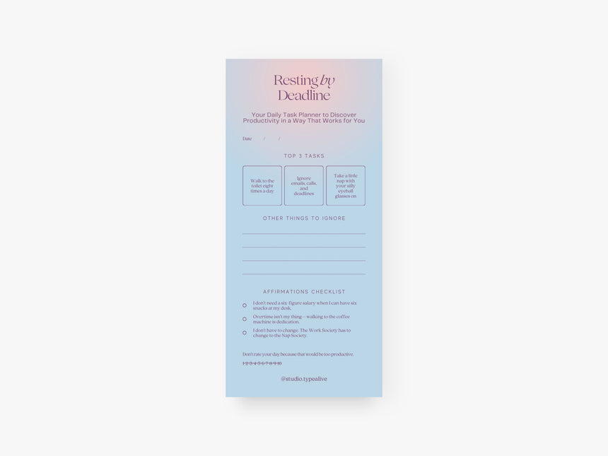 Notizblock "schmal" / Resting