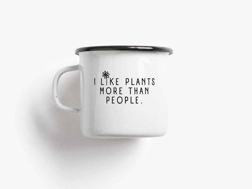 Tasse aus Emaille / I Like Plants