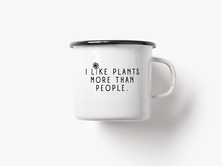 Tasse aus Emaille / I Like Plants
