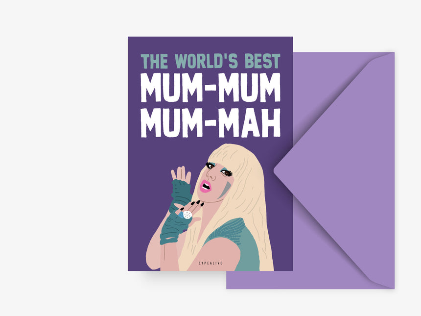 Postcard / World's Best Mum-Mum-Mum