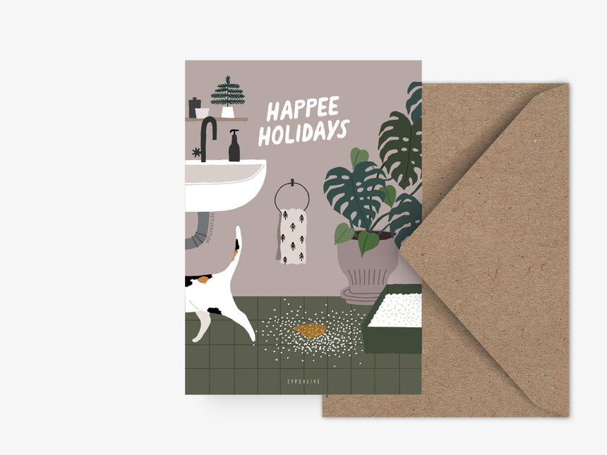 Postcard / Petisfaction "Cats" Happee Holidays