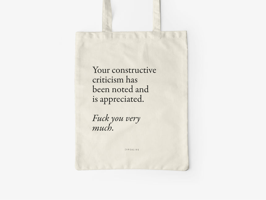 Cotton bag / Constructive Criticism