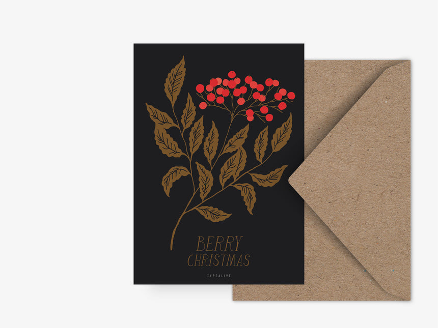 Postkarte / Berry Christmas