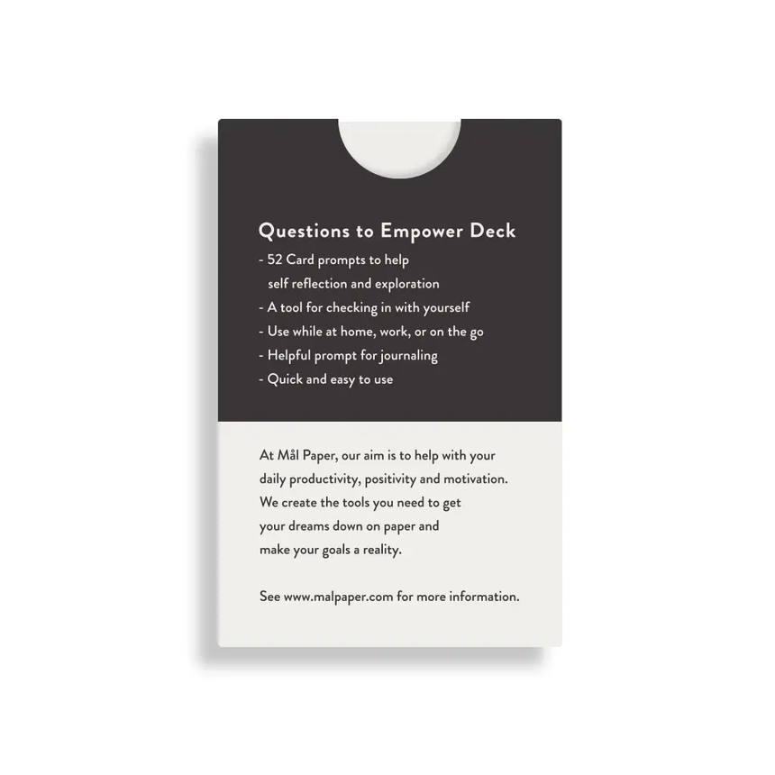 mål paper - Kartendeck "Questions To Empower"