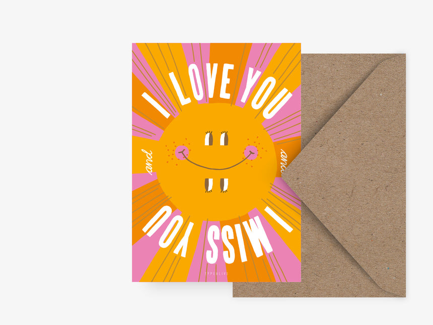 Postkarte / Love You Miss You
