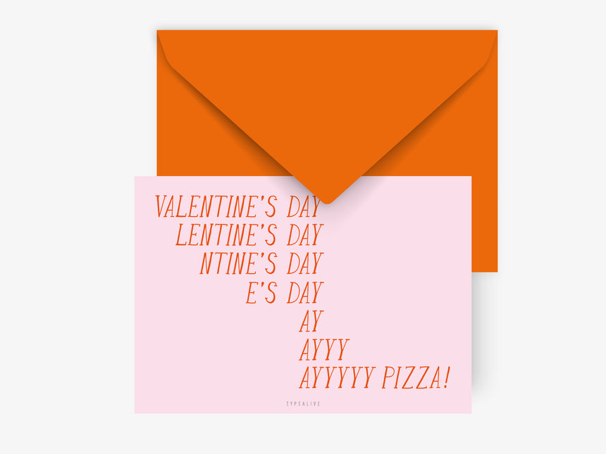 Postkarte / Valentine Pizza