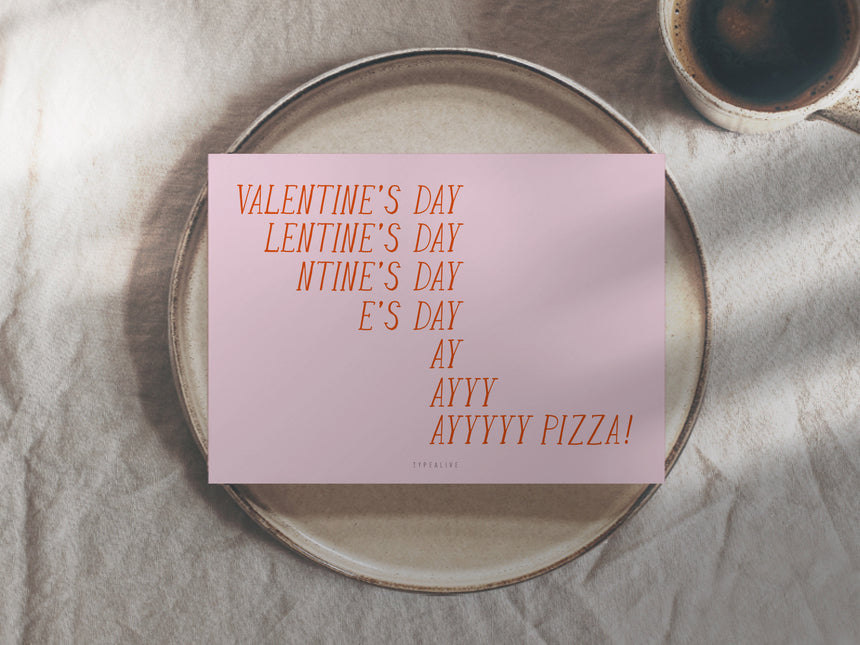 Postkarte / Valentine Pizza