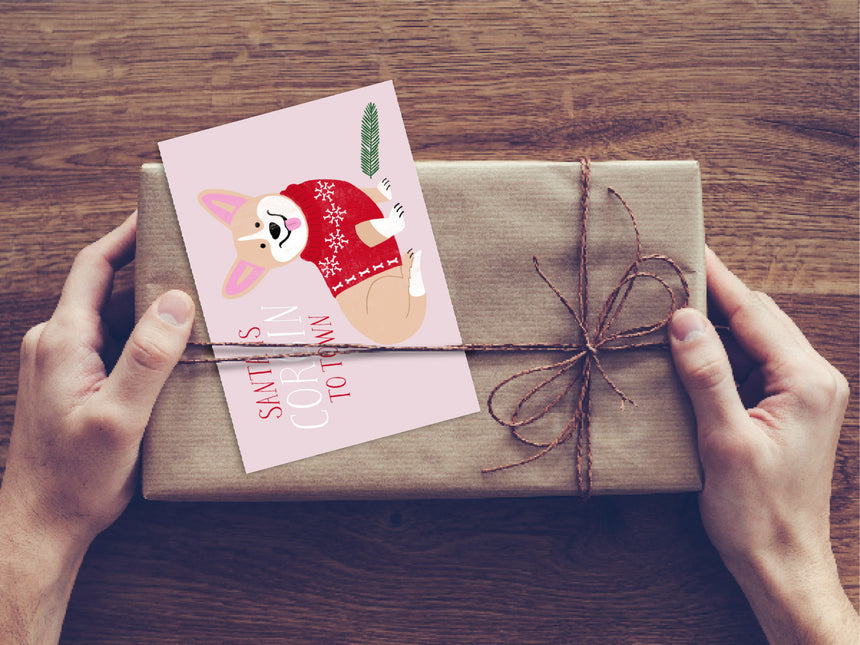 Postkarte / Corgin To Town