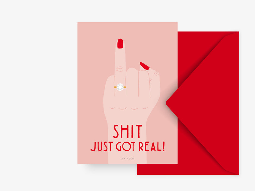 Postkarte / Shit Got Real