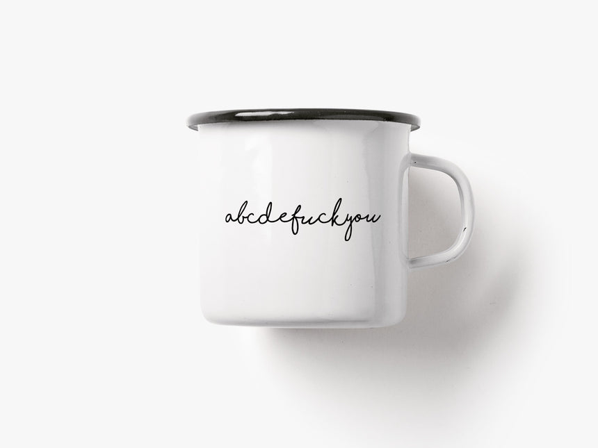 Too Good To Waste / Tasse aus Emaille / Abcdefuckyou