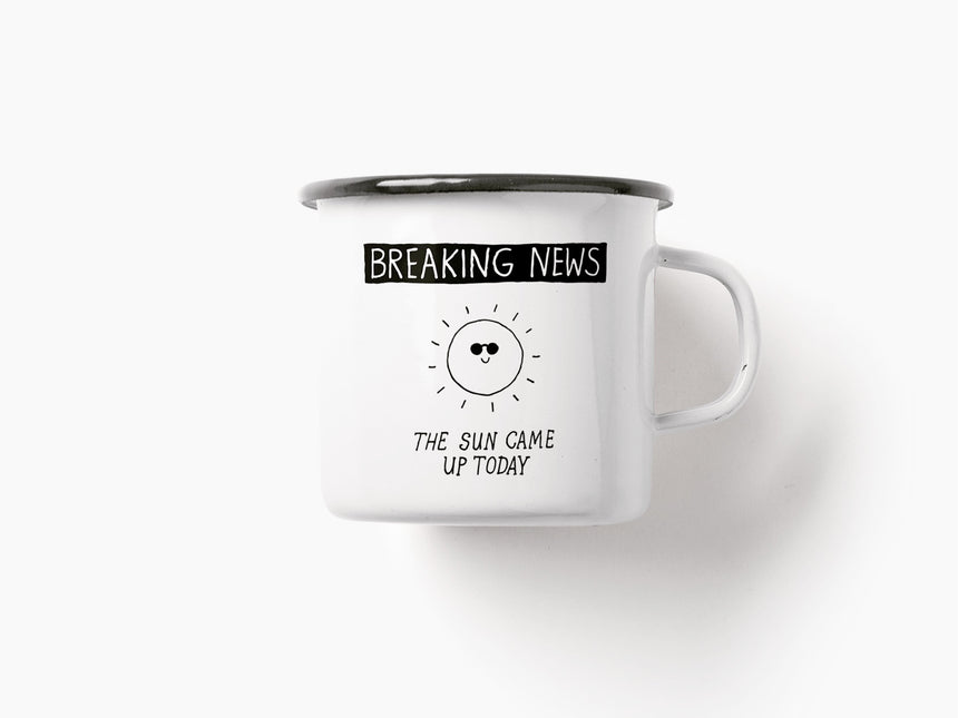 Tasse aus Emaille / Breaking News