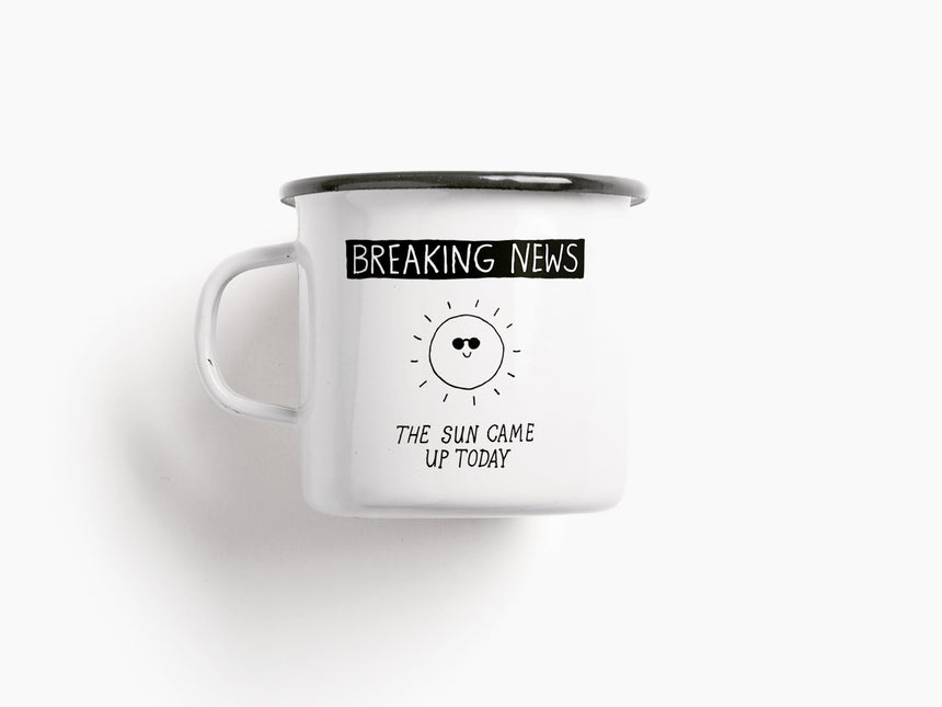 Tasse aus Emaille / Breaking News