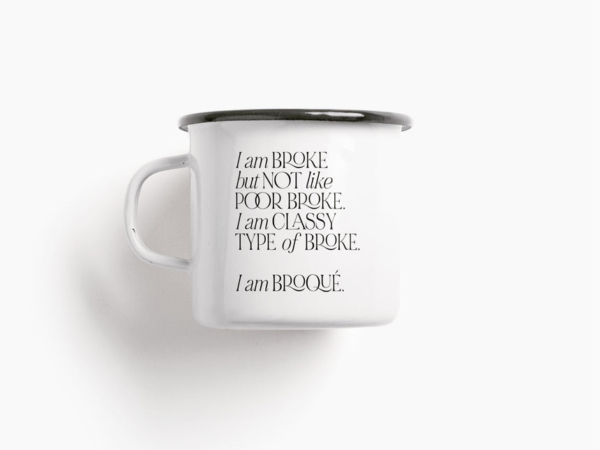 Tasse aus Emaille / Broqué