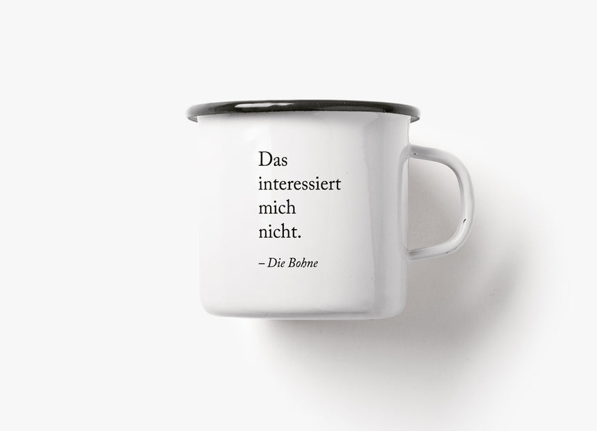 Tasse aus Emaille / Die Bohne