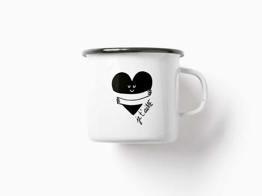 Tasse aus Emaille / Je t'aiME