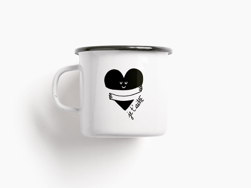 Too Good To Waste / Tasse aus Emaille / Je t'aiME