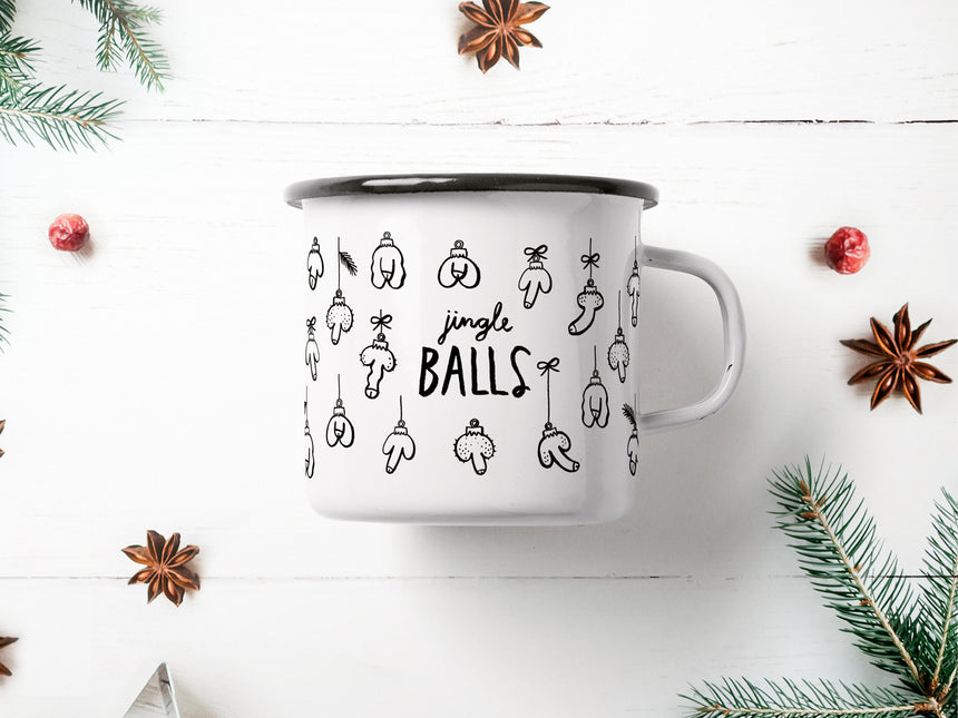 Tasse aus Emaille / Jingle Balls