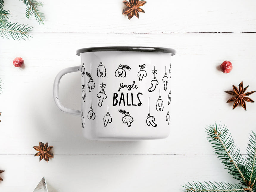 Tasse aus Emaille / Jingle Balls