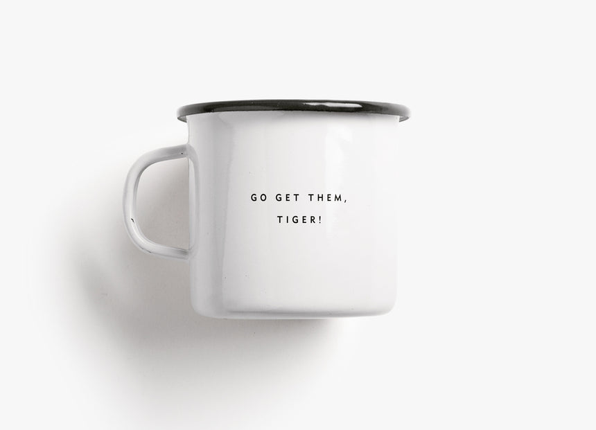 Tasse aus Emaille / Tiger