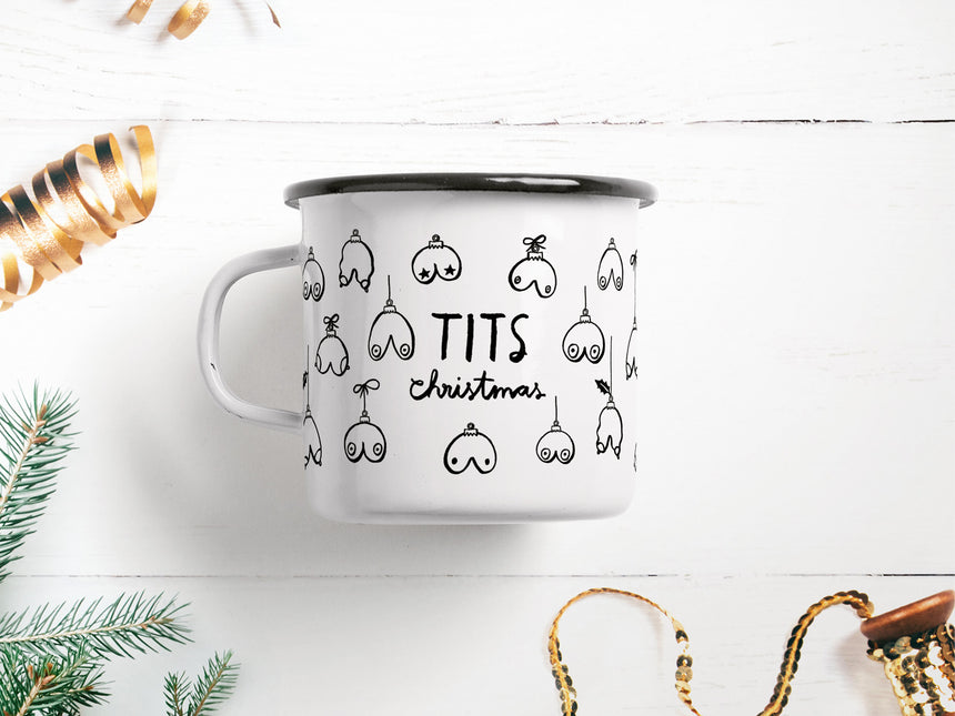 Tasse aus Emaille / Tits Christmas