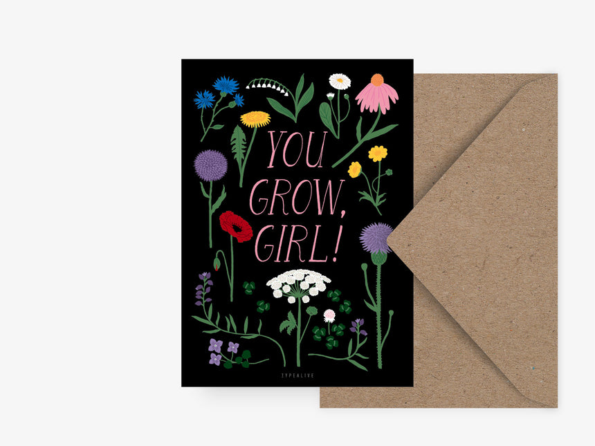 Postkarte / You Grow Girl