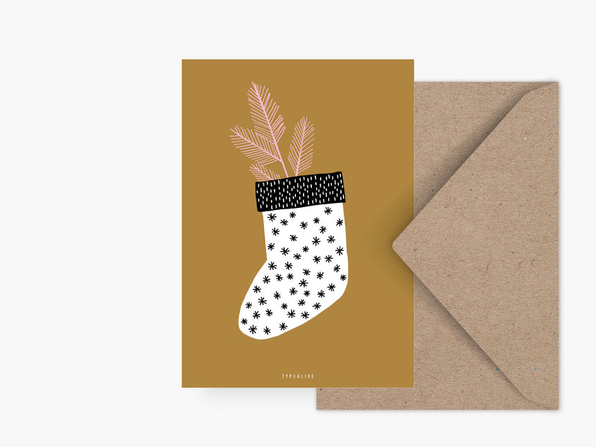 Postkarte / Christmas Stocking No. 2