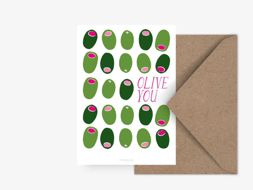 Postkarte / Olive You