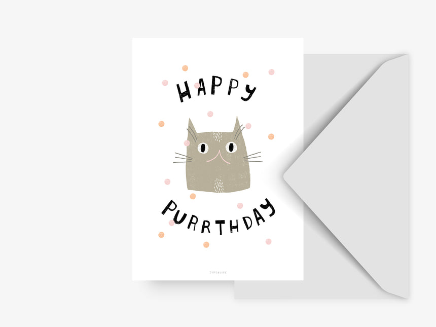 Postkarte / Happy Purrthday