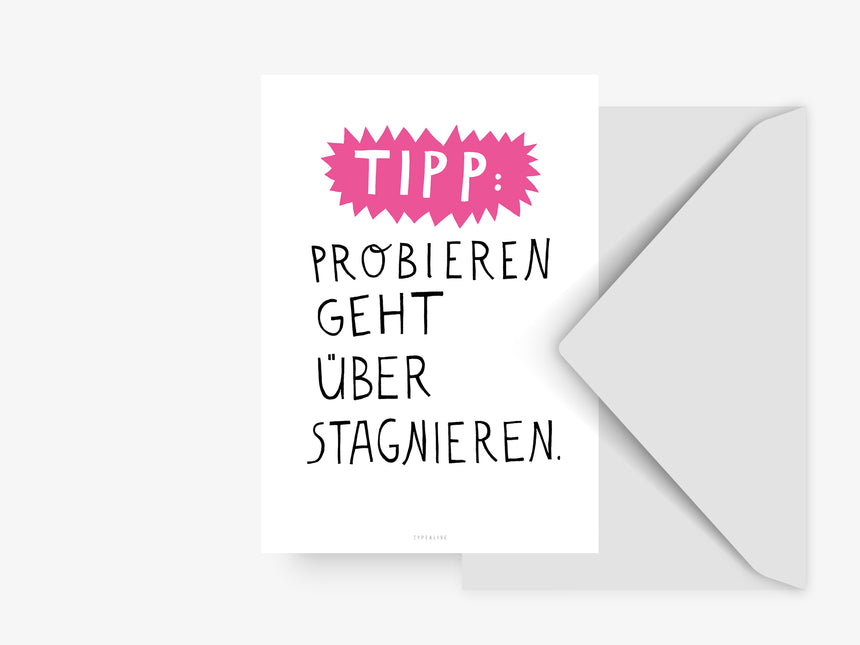 Postkarte / Probieren