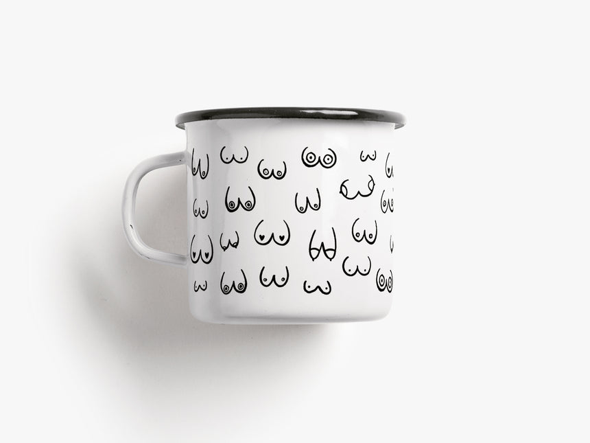 Tasse aus Emaille / Busenfreunde