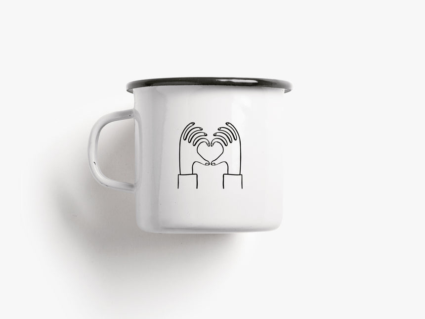 Tasse aus Emaille / Love You A Latte