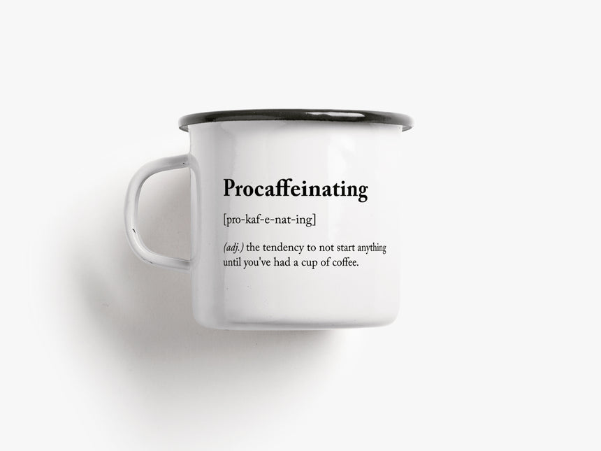 Tasse aus Emaille / Procaffeinating