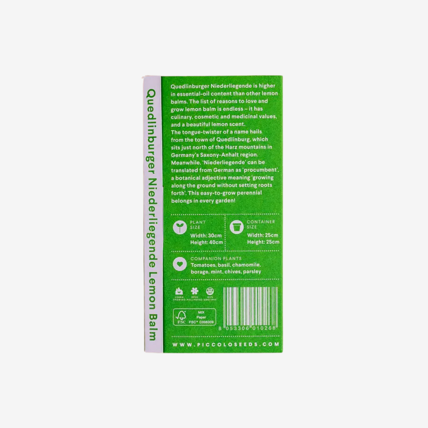 Piccolo Seeds - Saatgut "Lemon Balm"