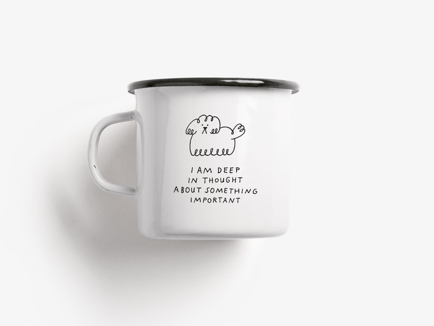 Tasse aus Emaille / Deep In Thought