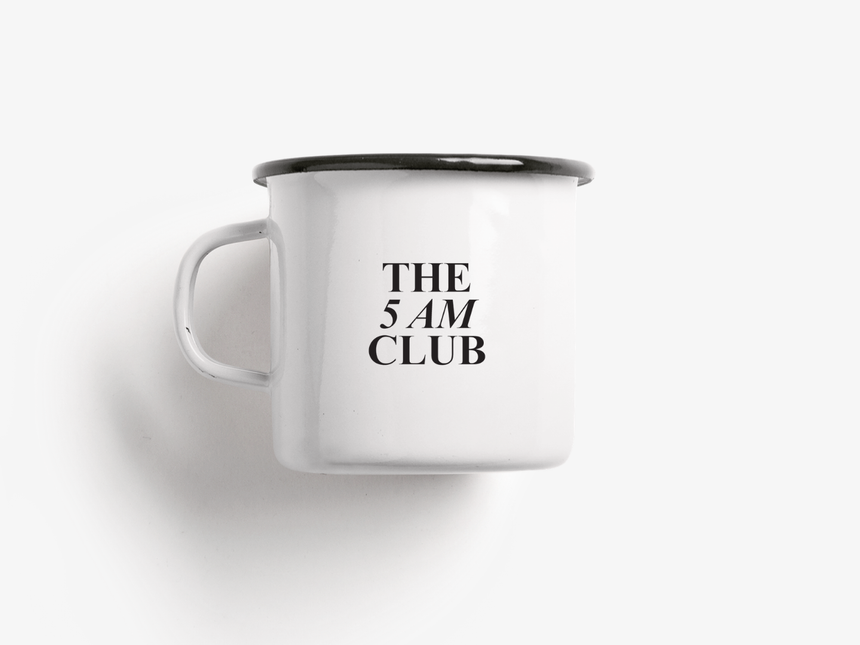 Tasse aus Emaille / 5 AM Club No. 1