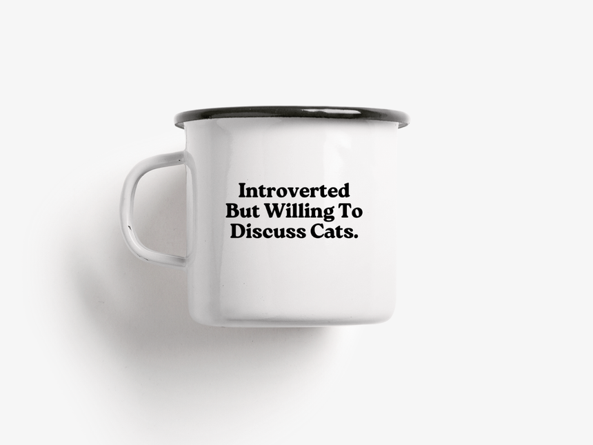 Tasse aus Emaille / Discuss Cats