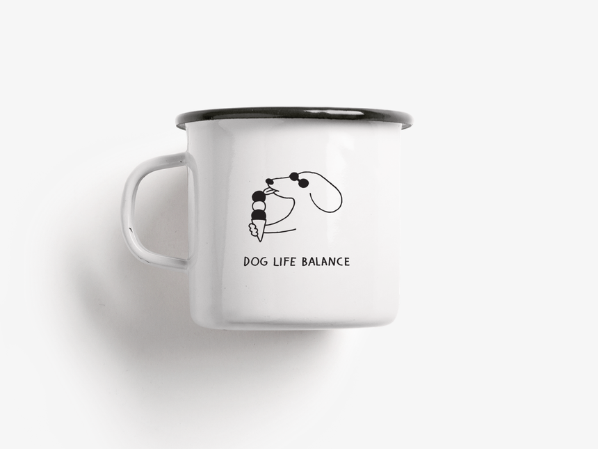 Tasse aus Emaille / Dog Life Balance