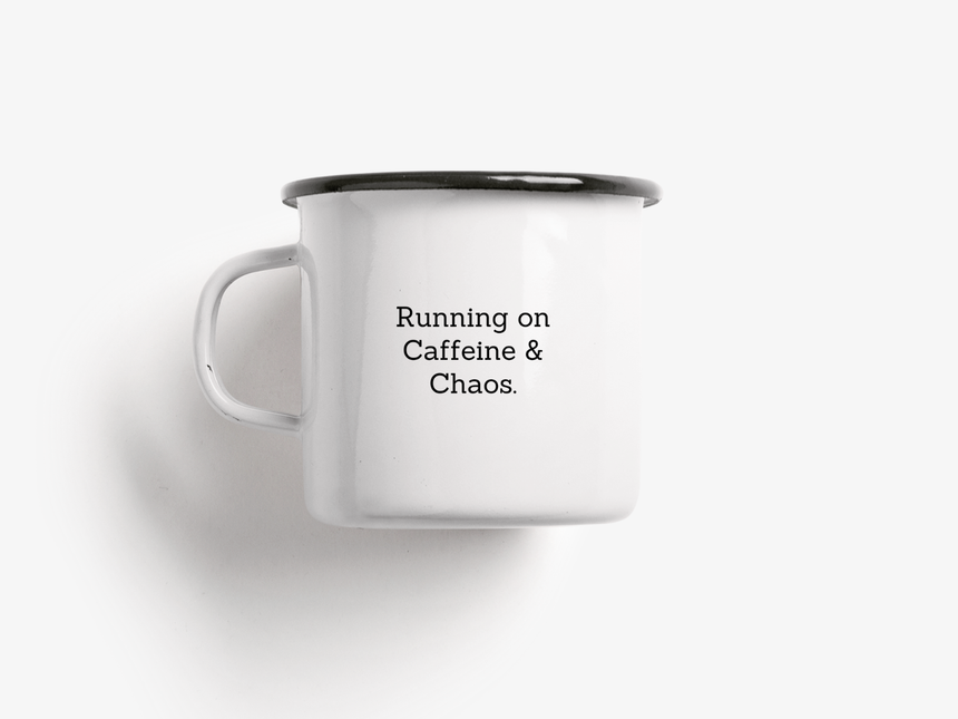 Tasse aus Emaille / Running On
