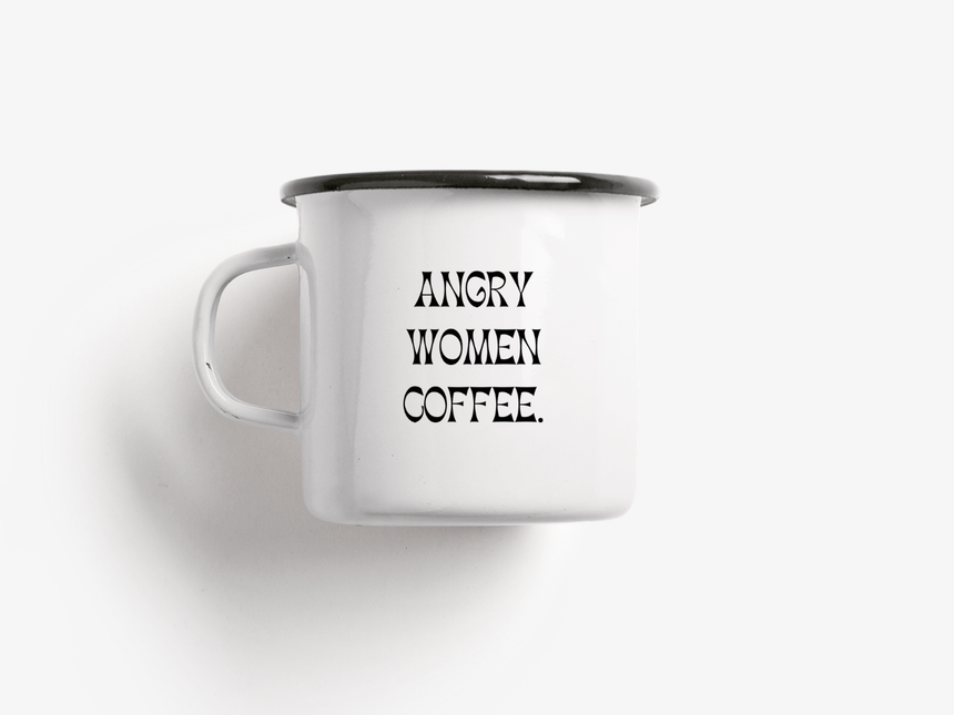 Tasse aus Emaille / Angry