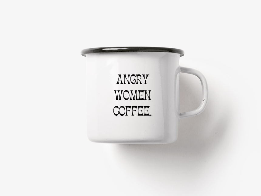 Tasse aus Emaille / Angry