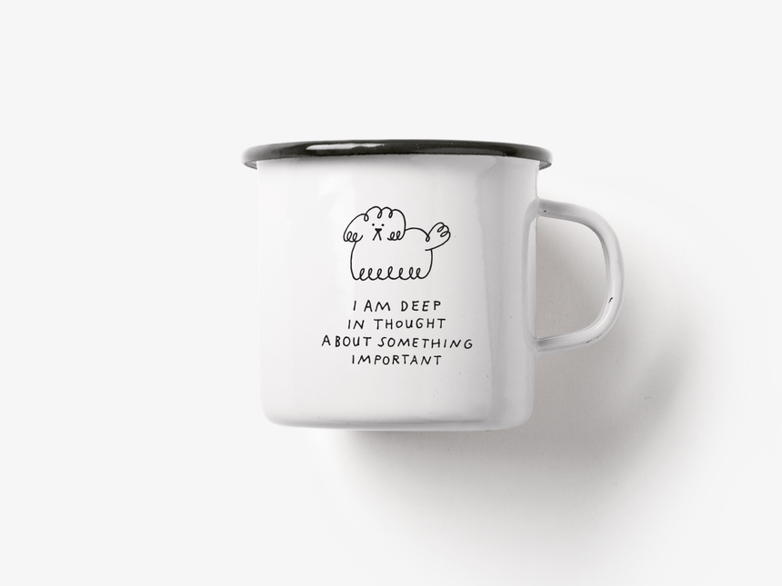 Tasse aus Emaille / Deep In Thought