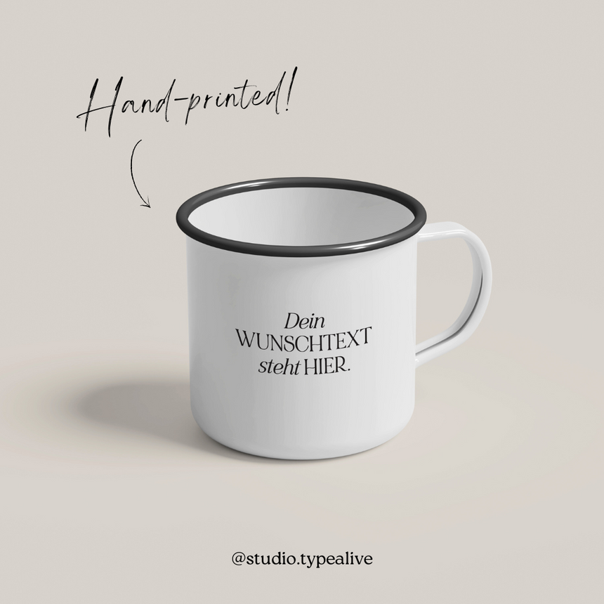 Tasse aus Emaille / personalisierbar – das perfekte Geschenk für jeden Anlass