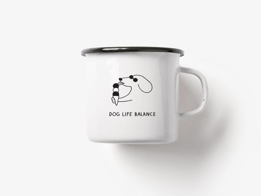Tasse aus Emaille / Dog Life Balance