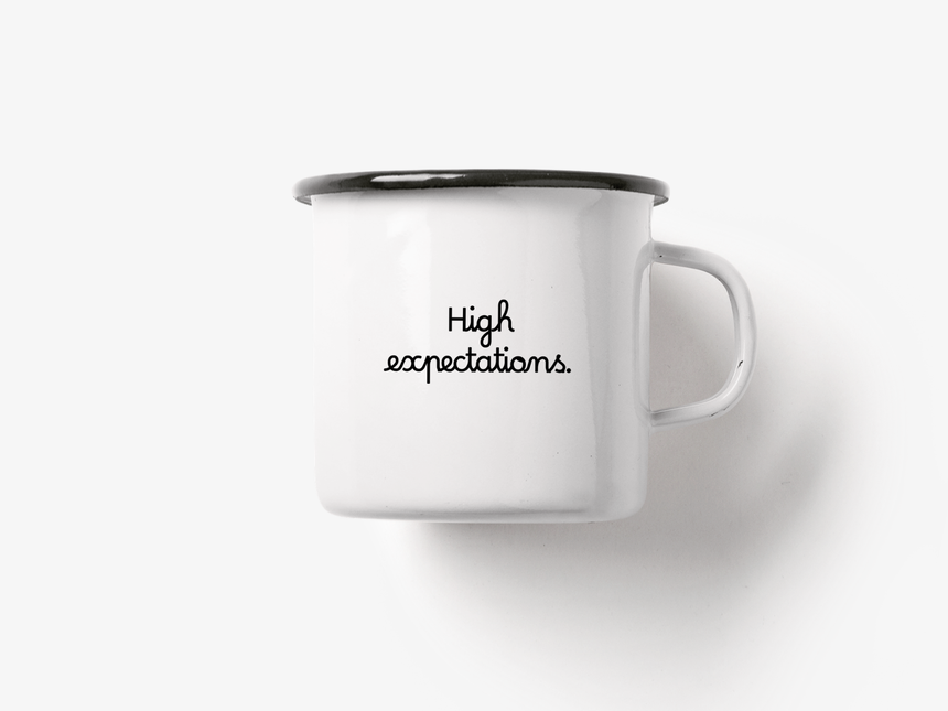 Tasse aus Emaille / High Expectations