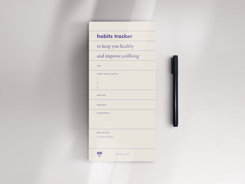 Notizblock "schmal" / Habits Tracker