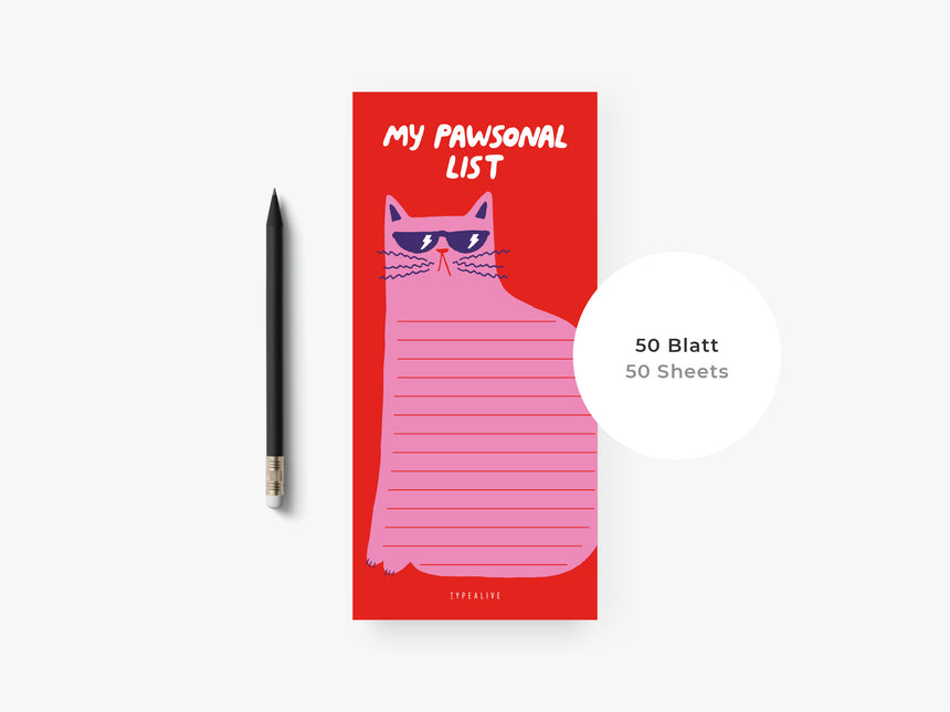 Notizblock "schmal" / Pawsonal List