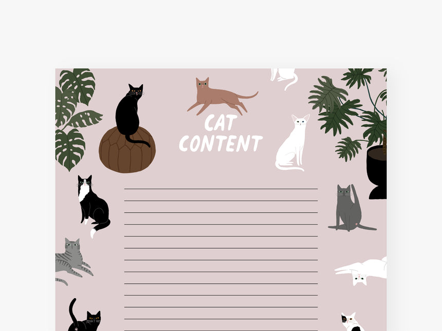 Notepad / Petisfaction "Cats" Cat Content